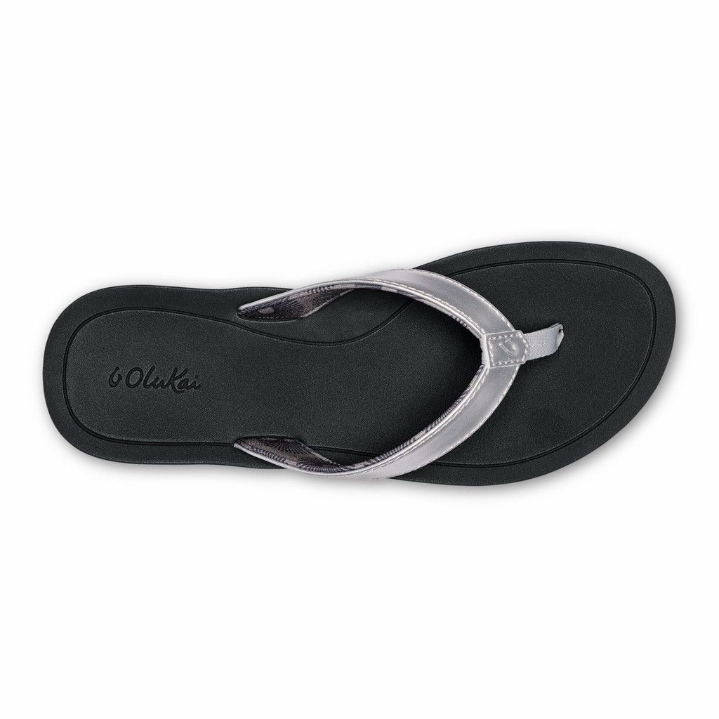 Sandalias Olukai Pi‘o Lua - Chanclas Mujer Plateados 20834-012